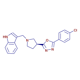 MzCloud 3 3S 3 5 4 Chlorophenyl 1 3 4 Oxadiazol 2 Yl 1 Pyrrolidinyl